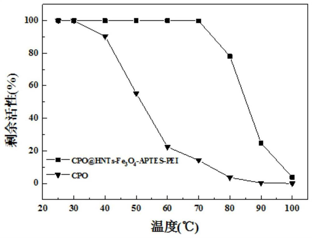 Surface-modified magnetic halloysite nanotube inner and outer walls simultaneously immobilized chloroperoxidase reactor and its application