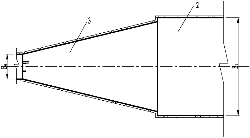 Facility for eliminating negative pressure of bottom plate at torrent diffusion slope-variable section of flood discharging tunnel