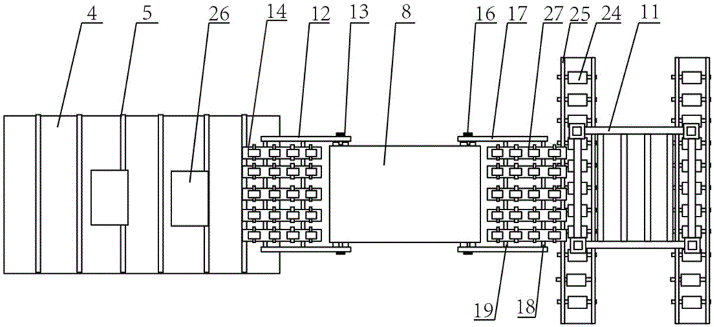 Discharging and conveying device of punching production line