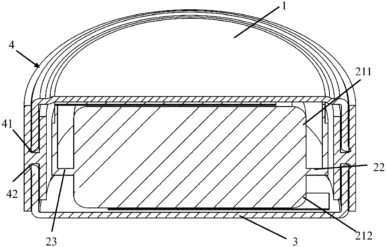 Battery containing a soft-package cell