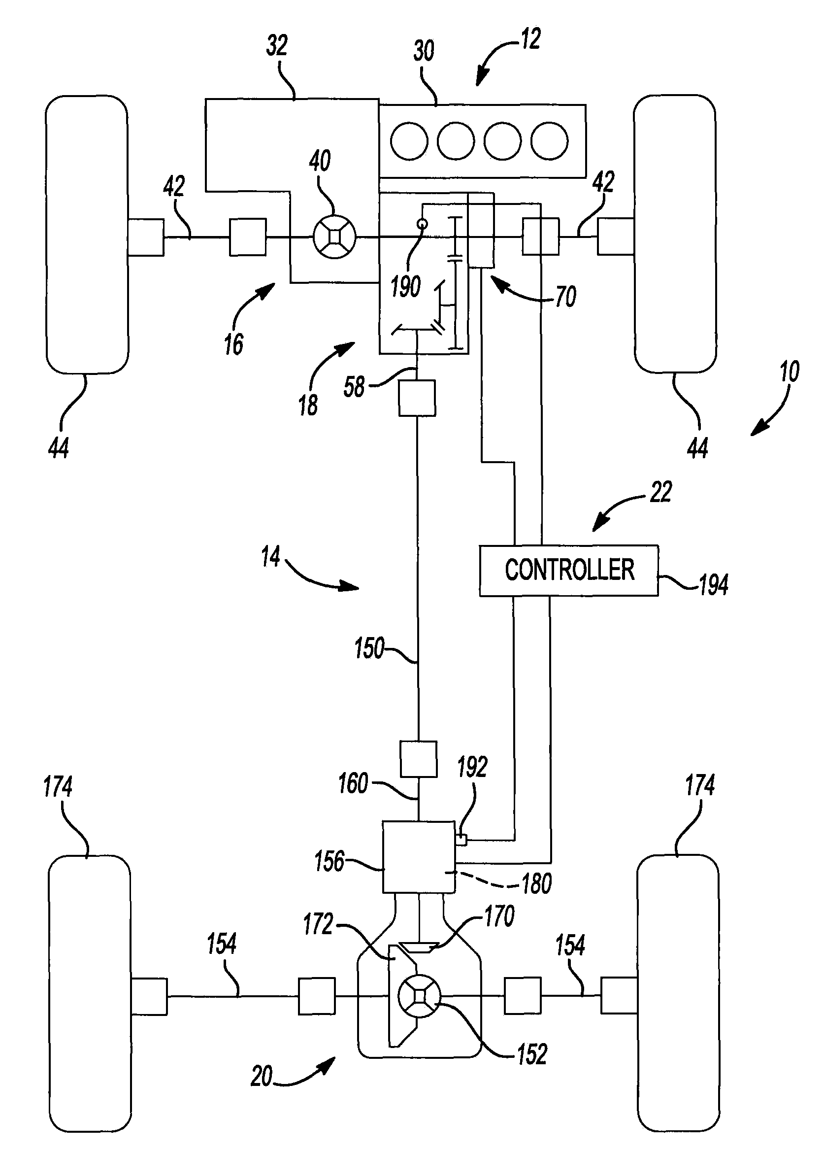 Motor vehicle with disconnectable all-wheel drive system