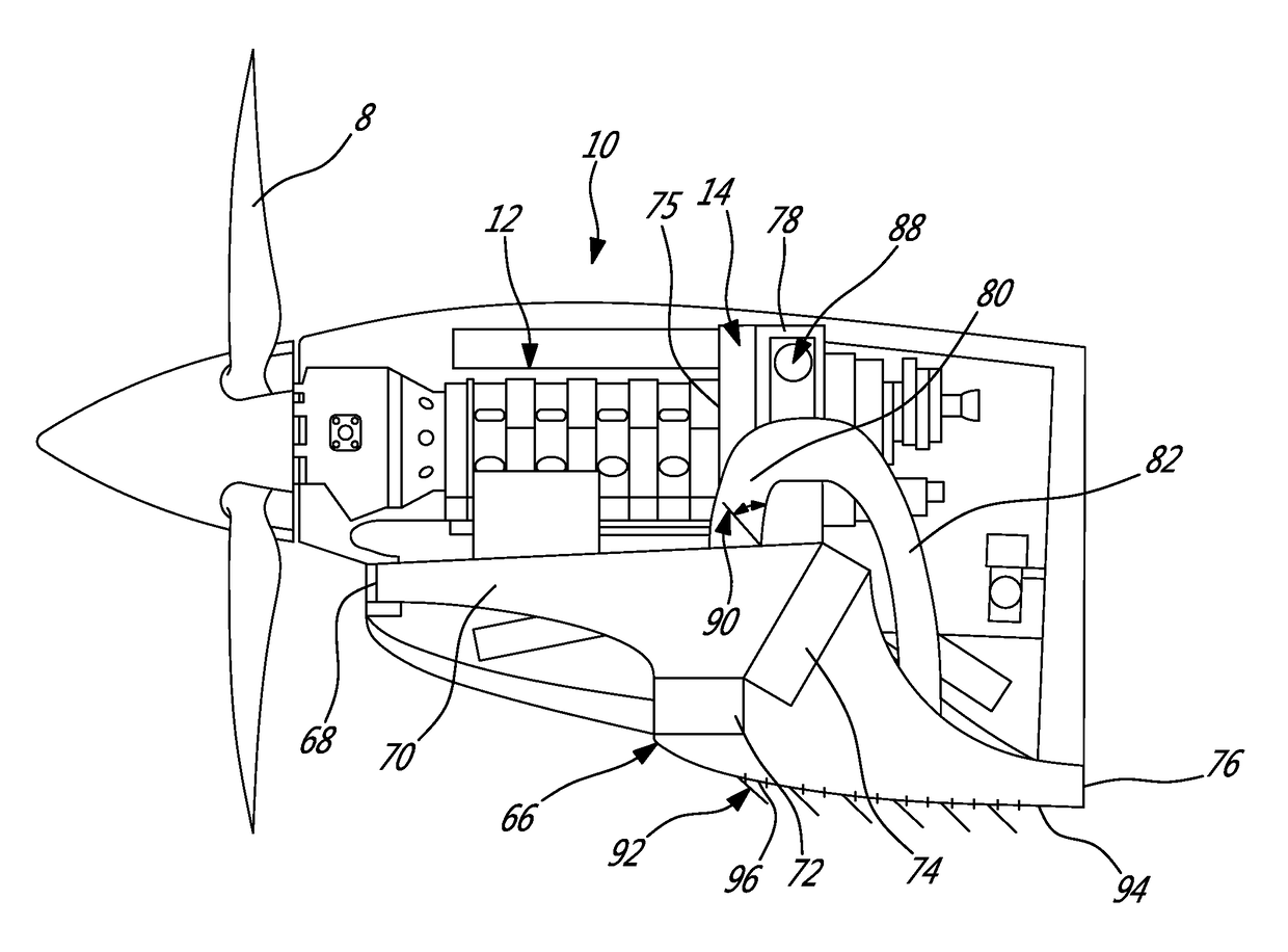 Compound engine assembly with modulated flow