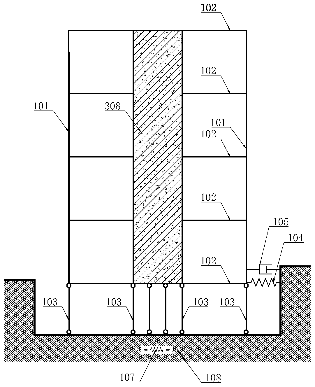 Device capable of randomly adjusting horizontal rigidity and adapting to wind resistance and shock insulation