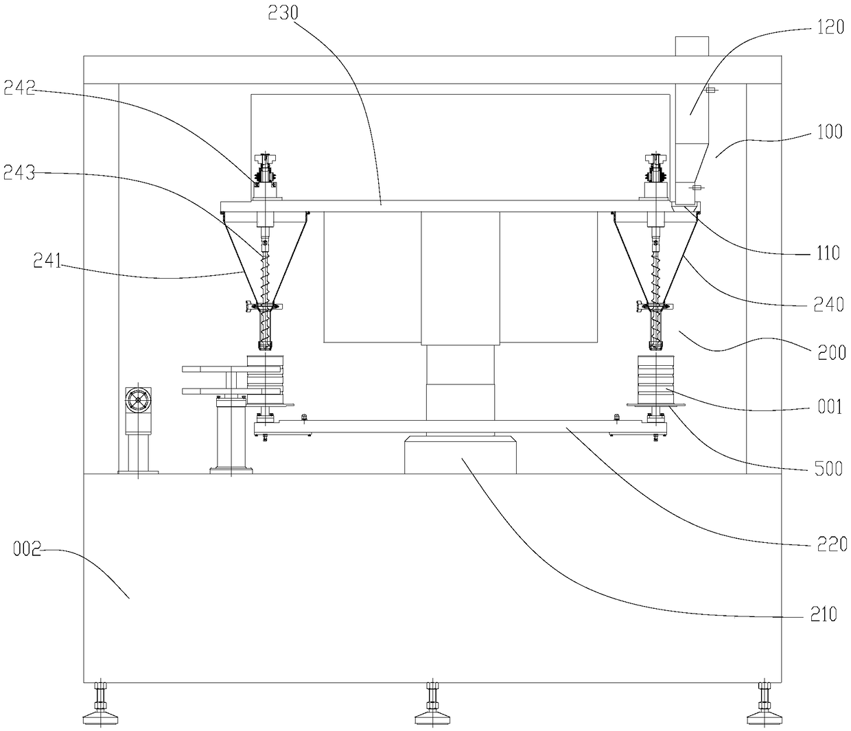 Continuous filling and rapid canning system for powder materials