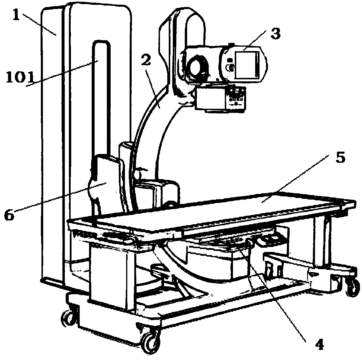 Multifunctional examination equipment integrated with medical digital X-ray photography system