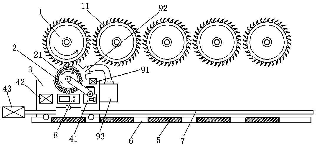 Flat comb roller needle surface cleaning device