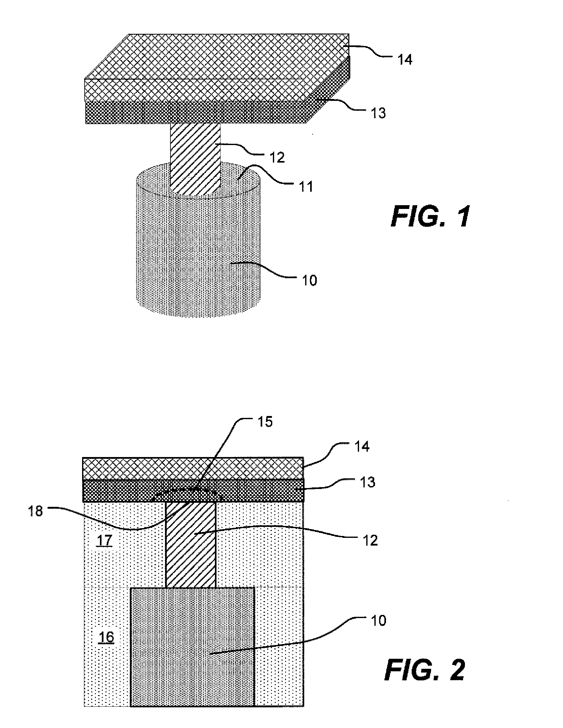 Method for manufacturing a phase change memory device with pillar bottom electrode