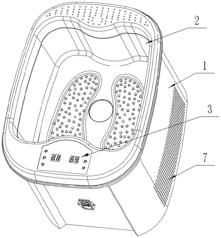 Microwave pedicure basin applied to cold water