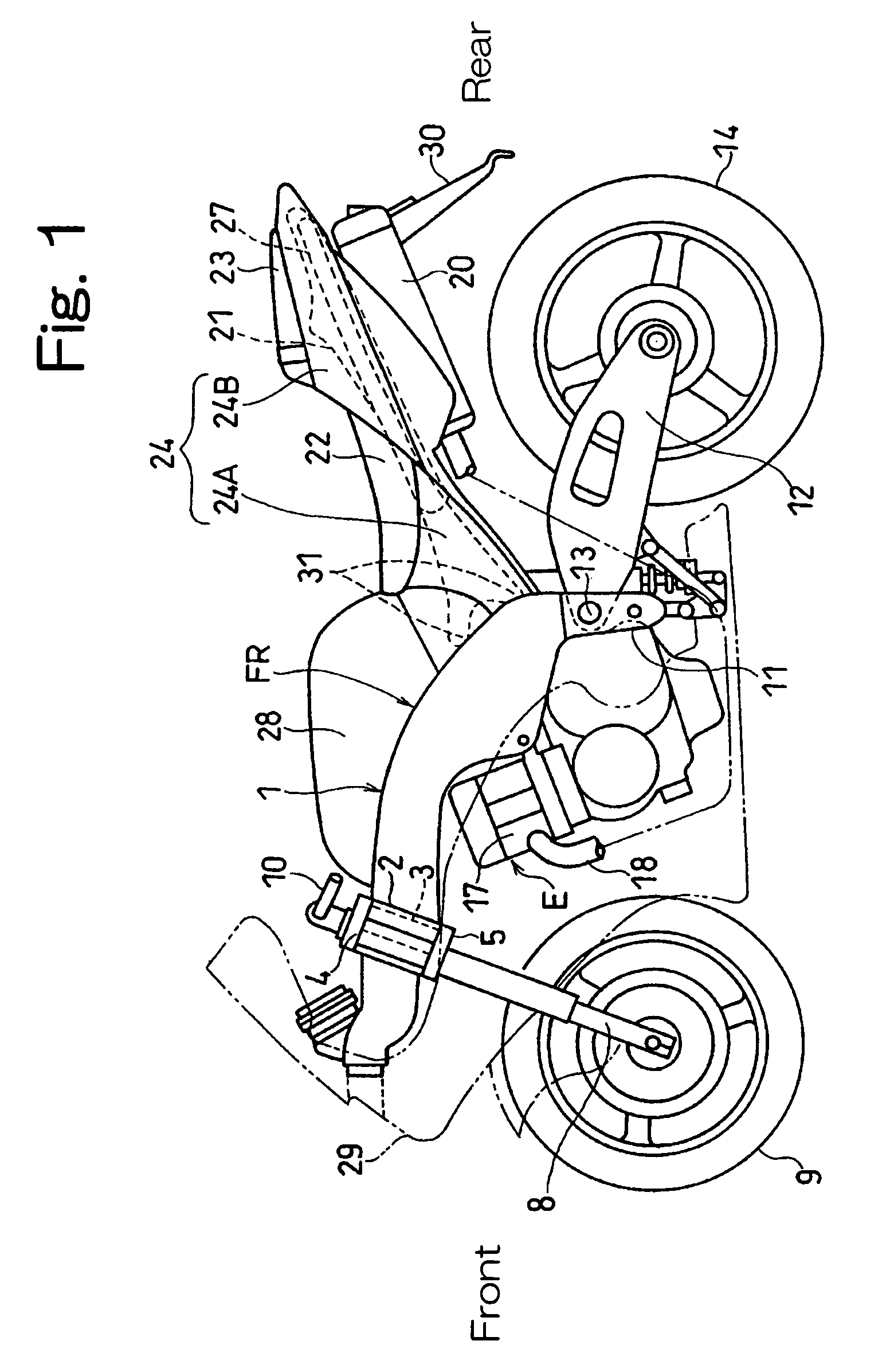 Motorcycle rear fender structure