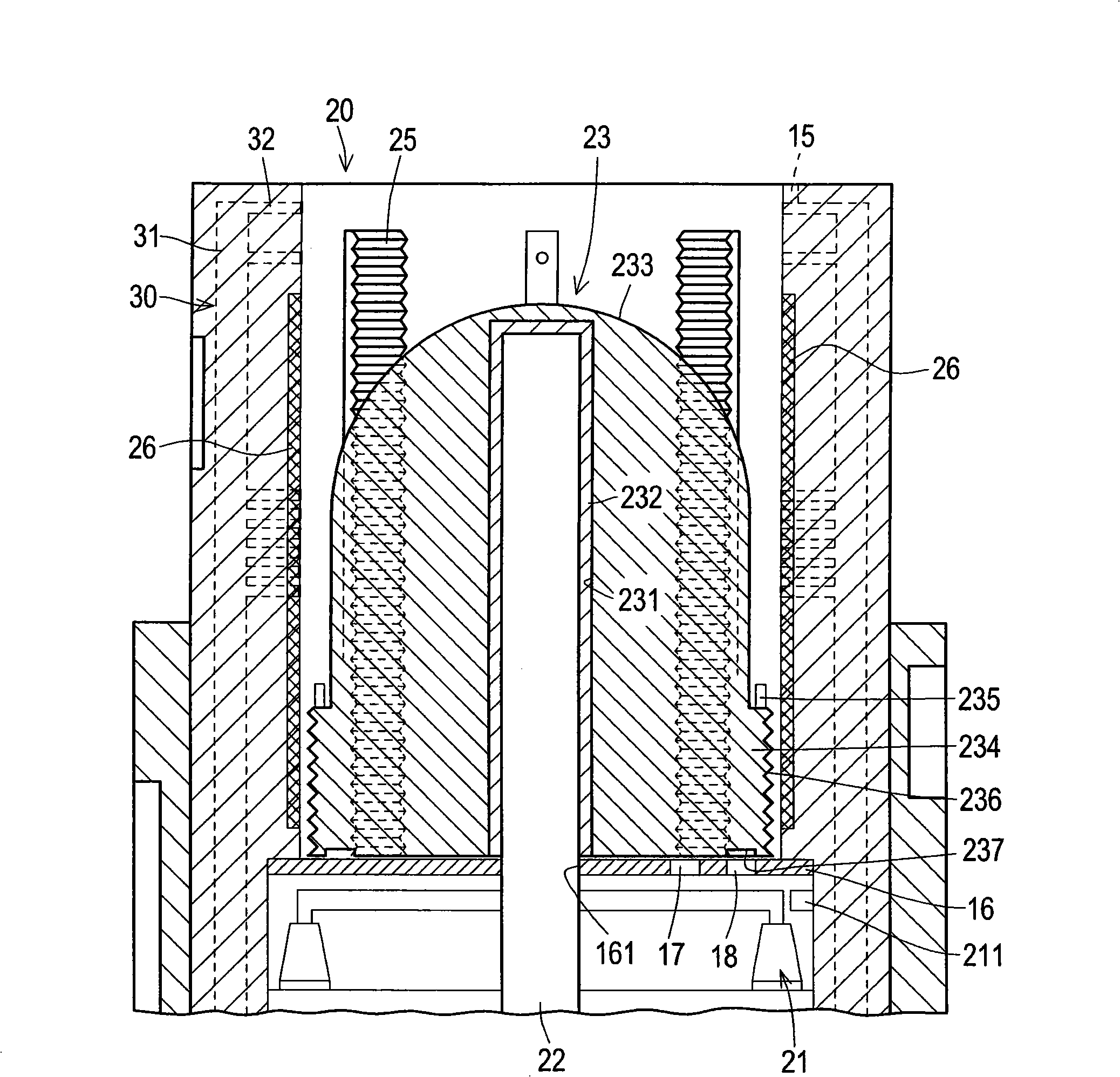 Rotating cylinder type random material output mixing device