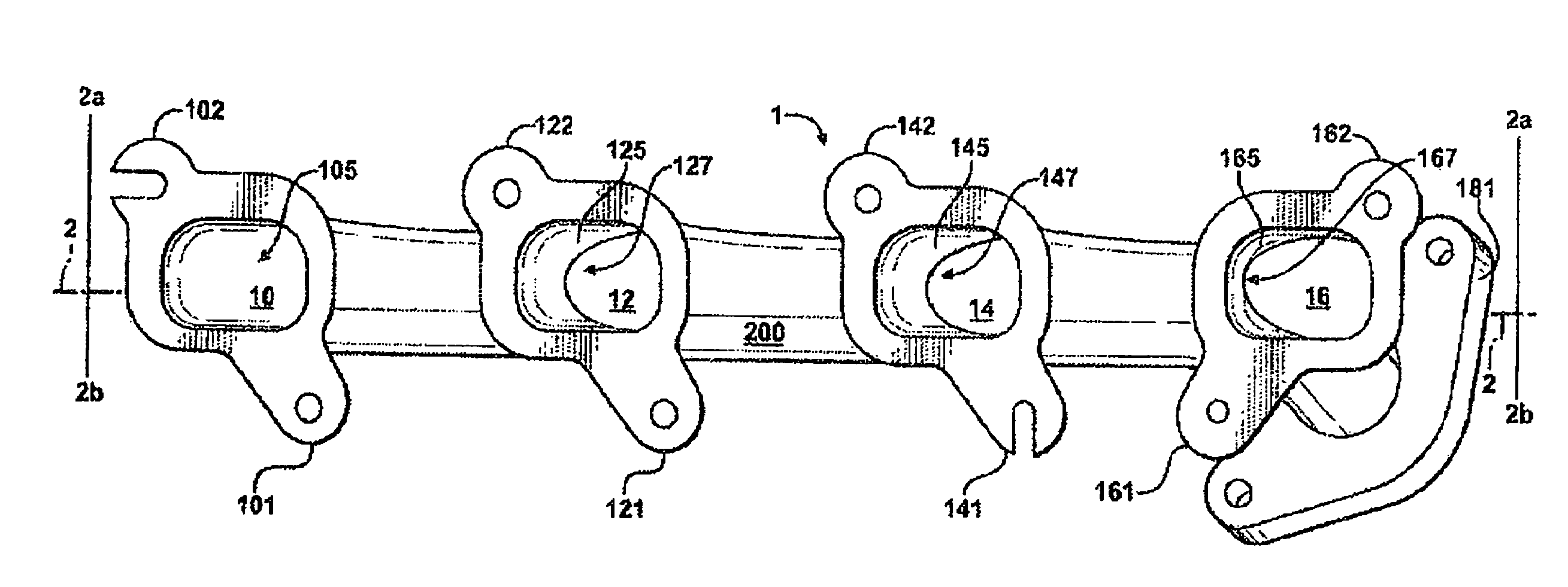 Deflector style exhaust manifold