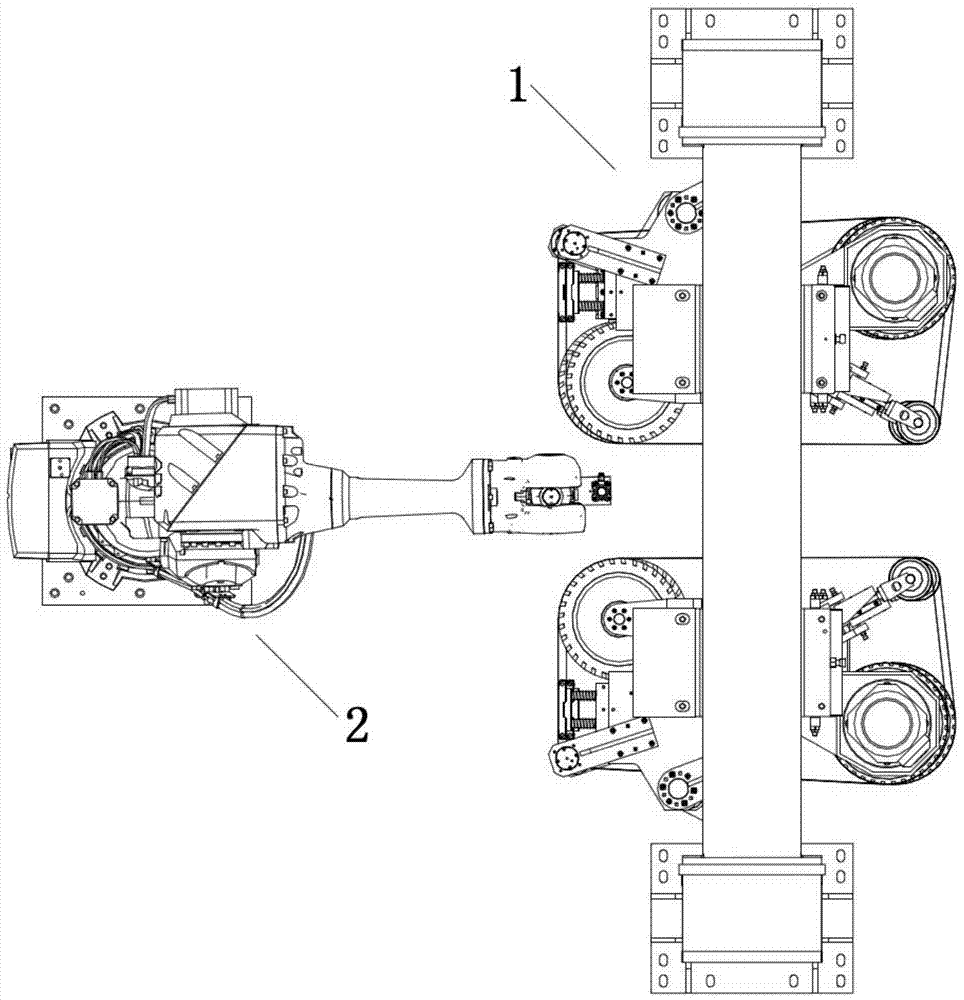 A multi-station robot abrasive belt polishing machine with an abrasive belt drive rear