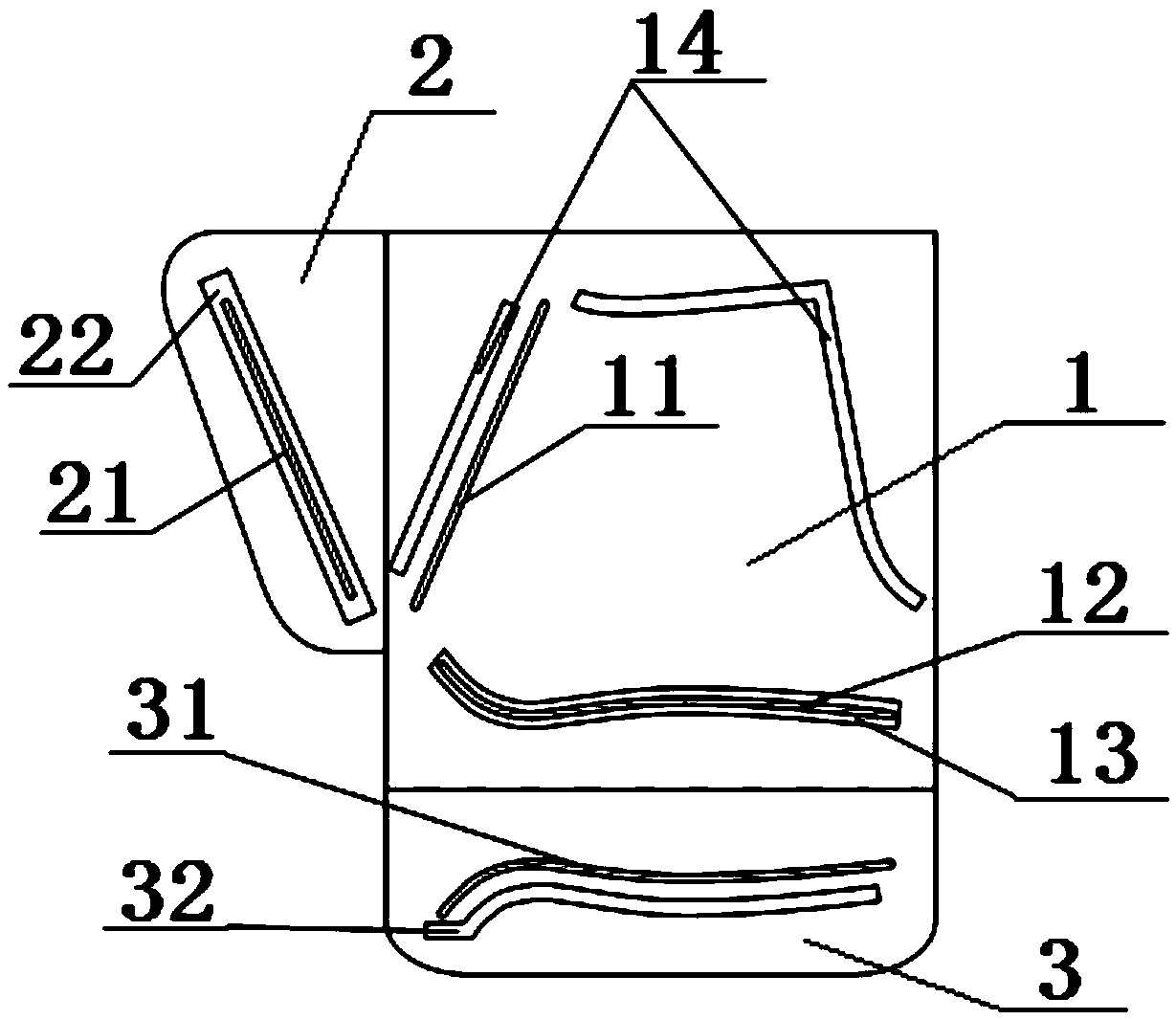 Folding sewing fixture of arc-hem style beach shorts