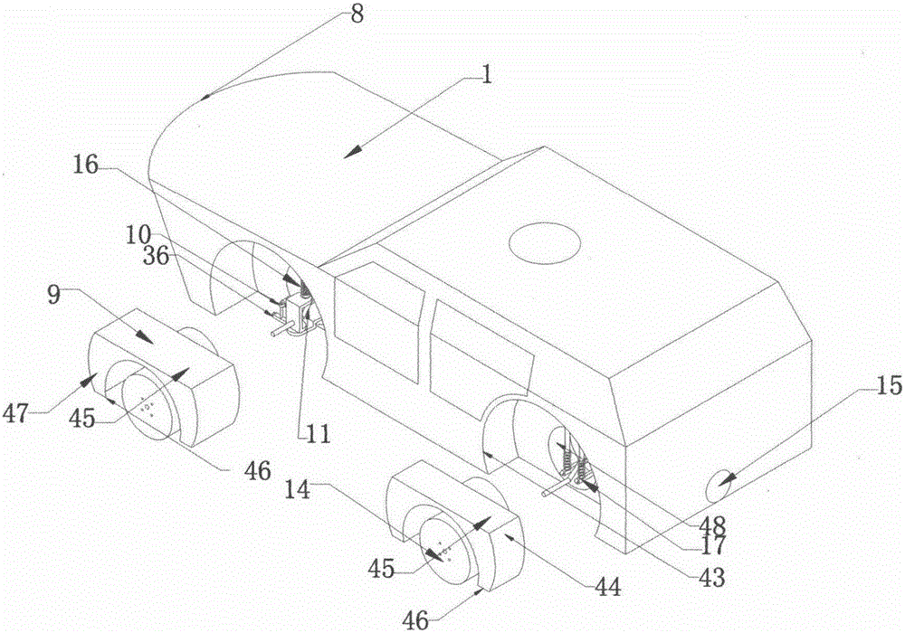 Ship-shaped amphibious car