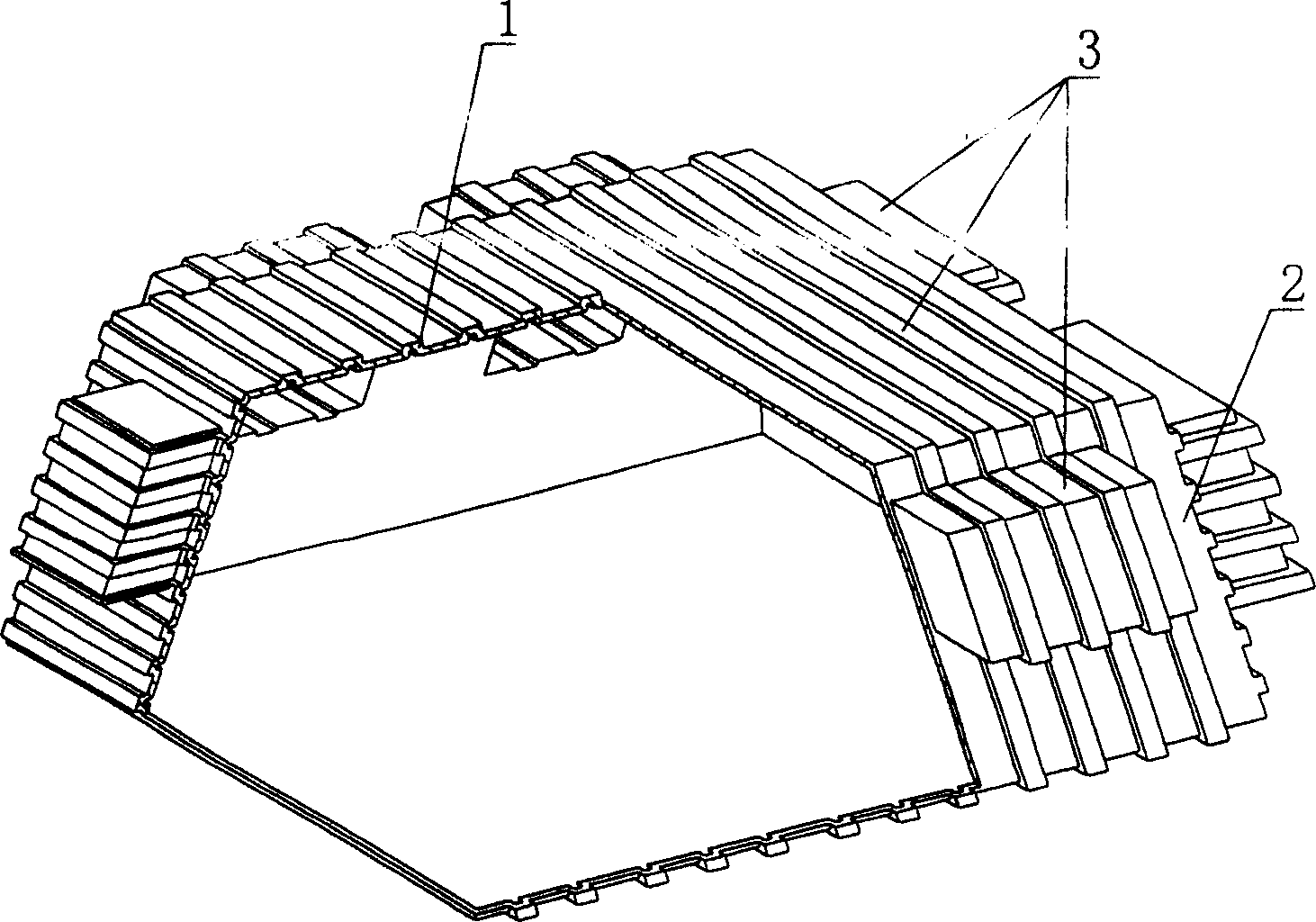 Light core structural member for filling cast-in-situs reinforcing bar concrete