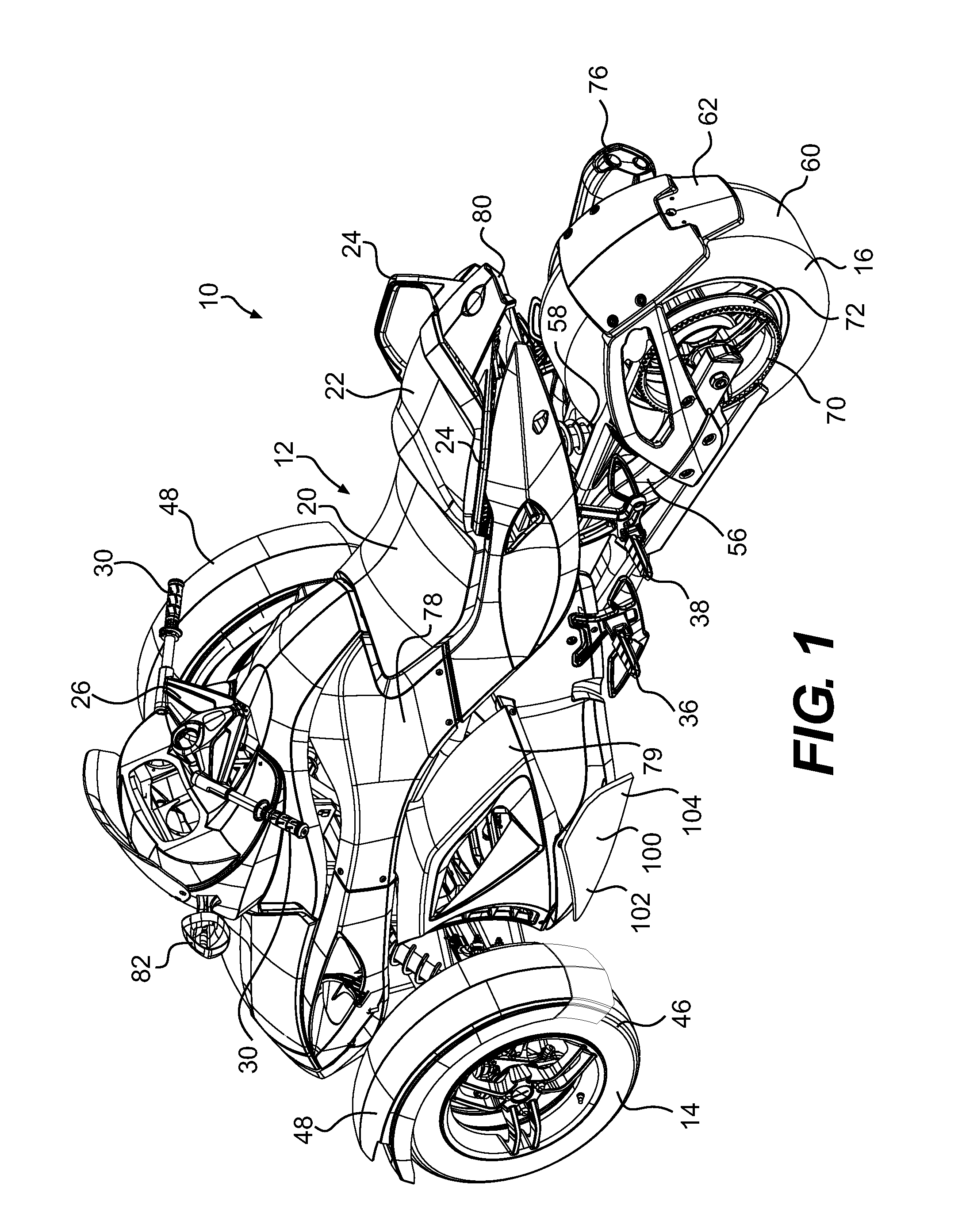 Wheeled vehicle with water deflectors