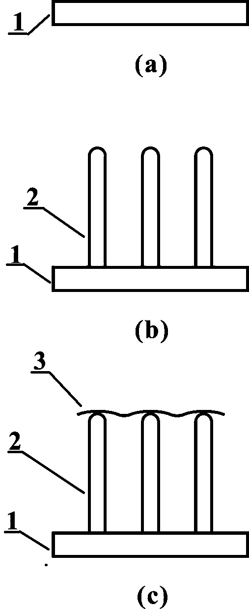 Composite nano cold cathode structure with high stability electron emission and preparation method