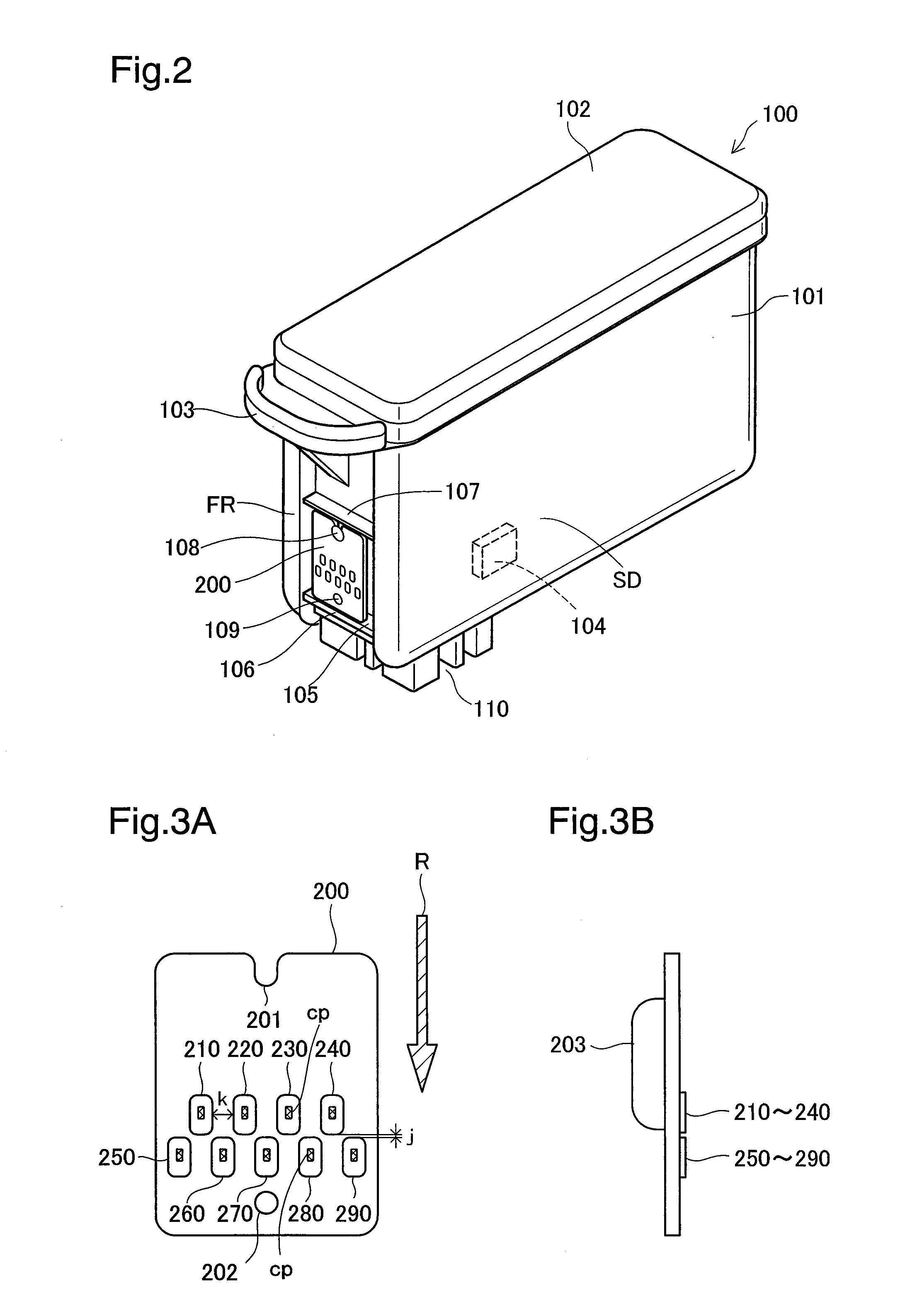 Printing material container, and board mounted on printing material container