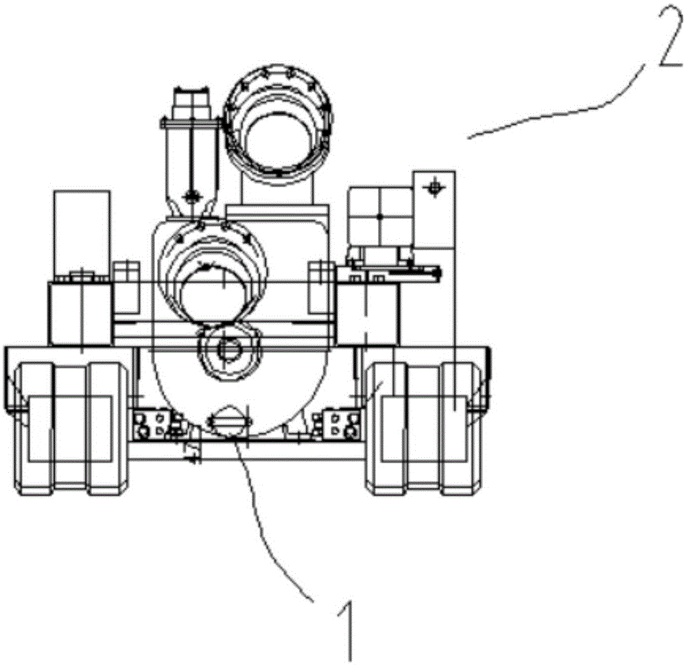 Auxiliary mechanism for assisting caterpillar operation device to walk downstairs