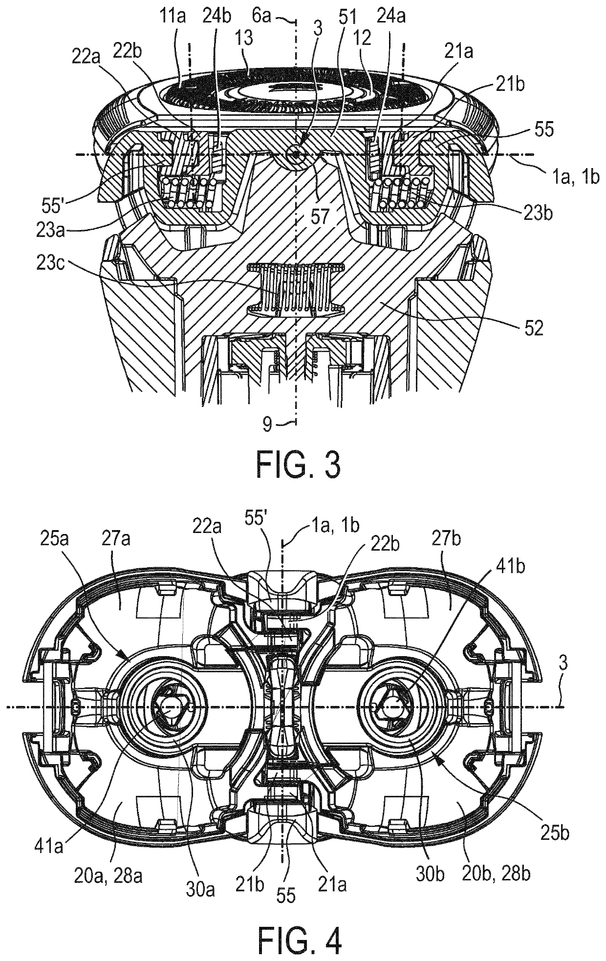 Shaving unit having cutting units with primary pivot axes