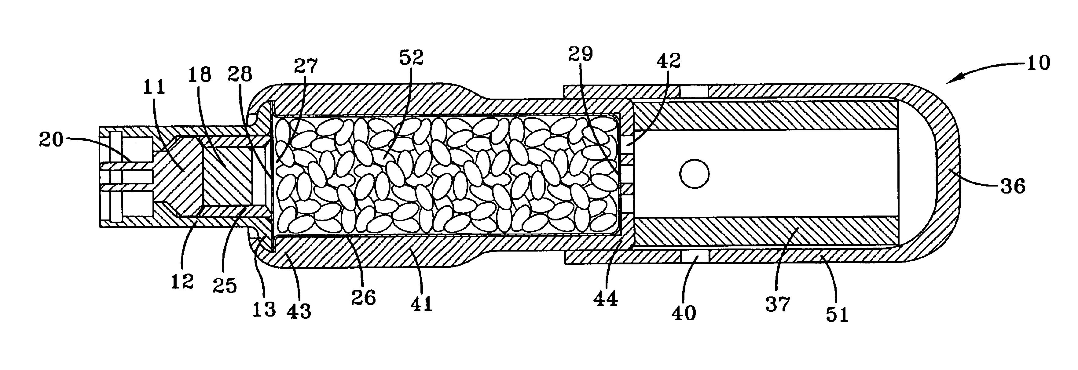 Pyrotechnic side impact inflator