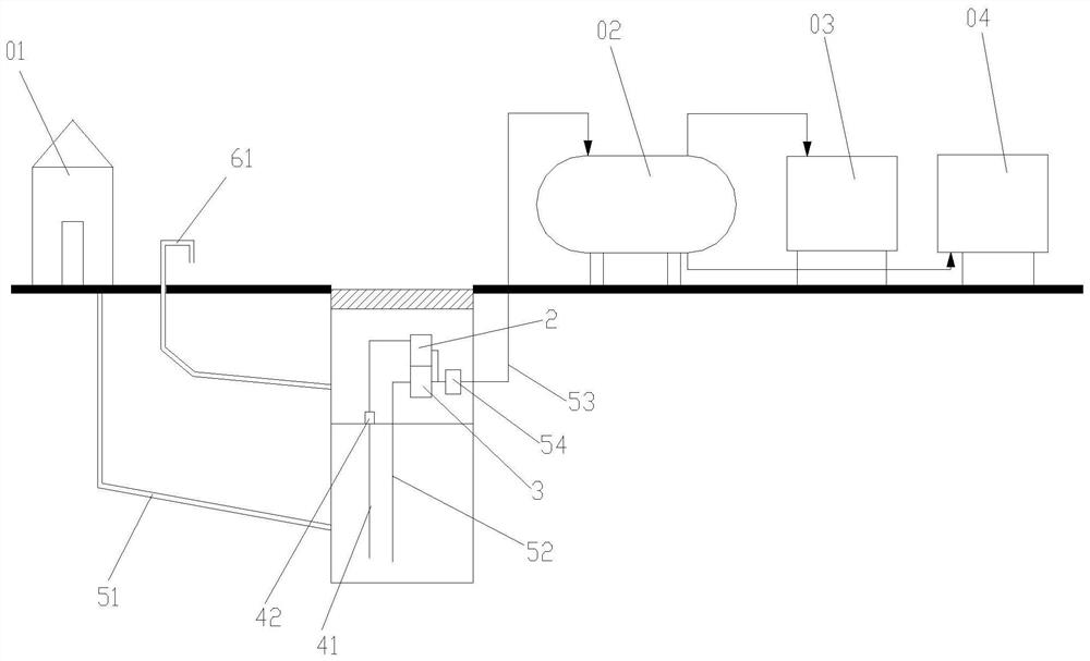 Ventilated vacuum well for sewage tank