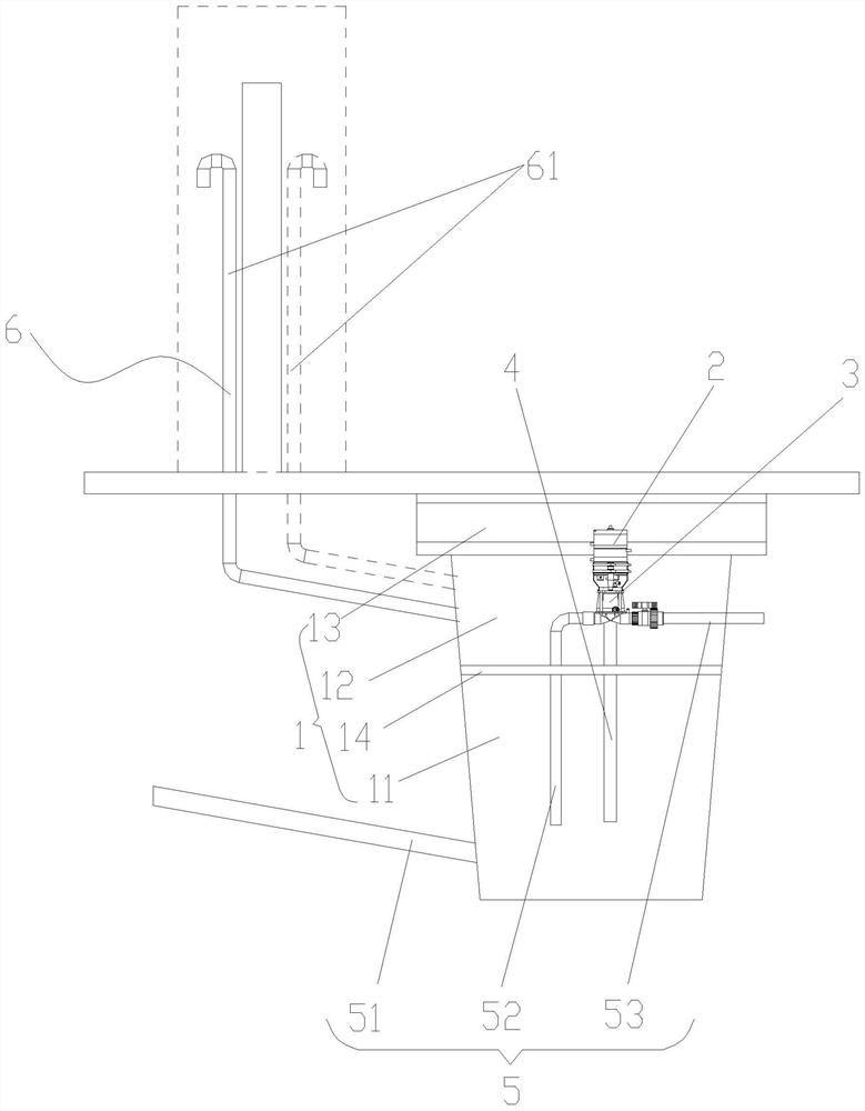 Ventilated vacuum well for sewage tank