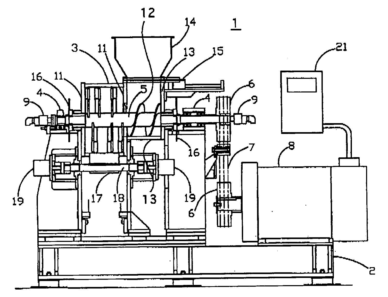 Mixing and pulverizing device, melting method for mixing, and method of molding cellulose material impregnated with binder