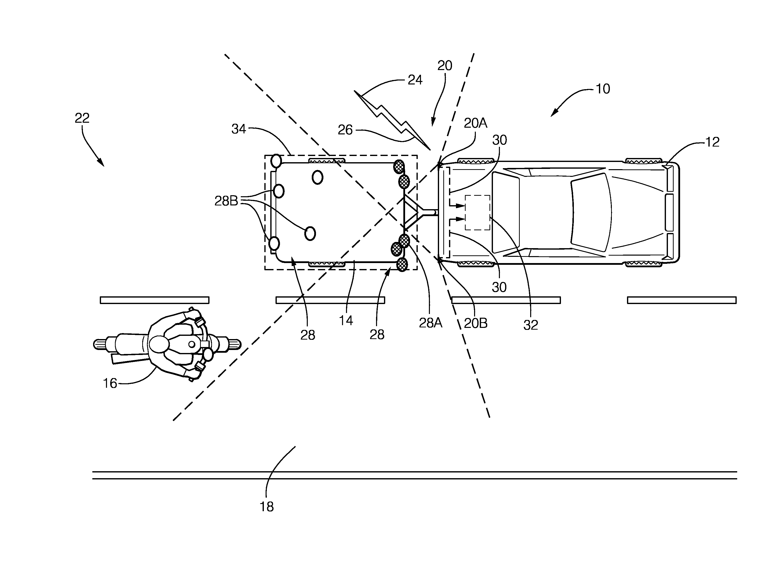 Vehicle radar system with trailer detection