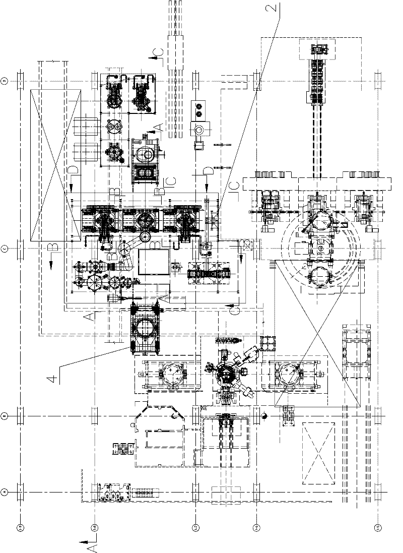 Method for lowering installation height of Ruhstahl Hausen (RH) vacuum processing device under low rail surface elevation condition