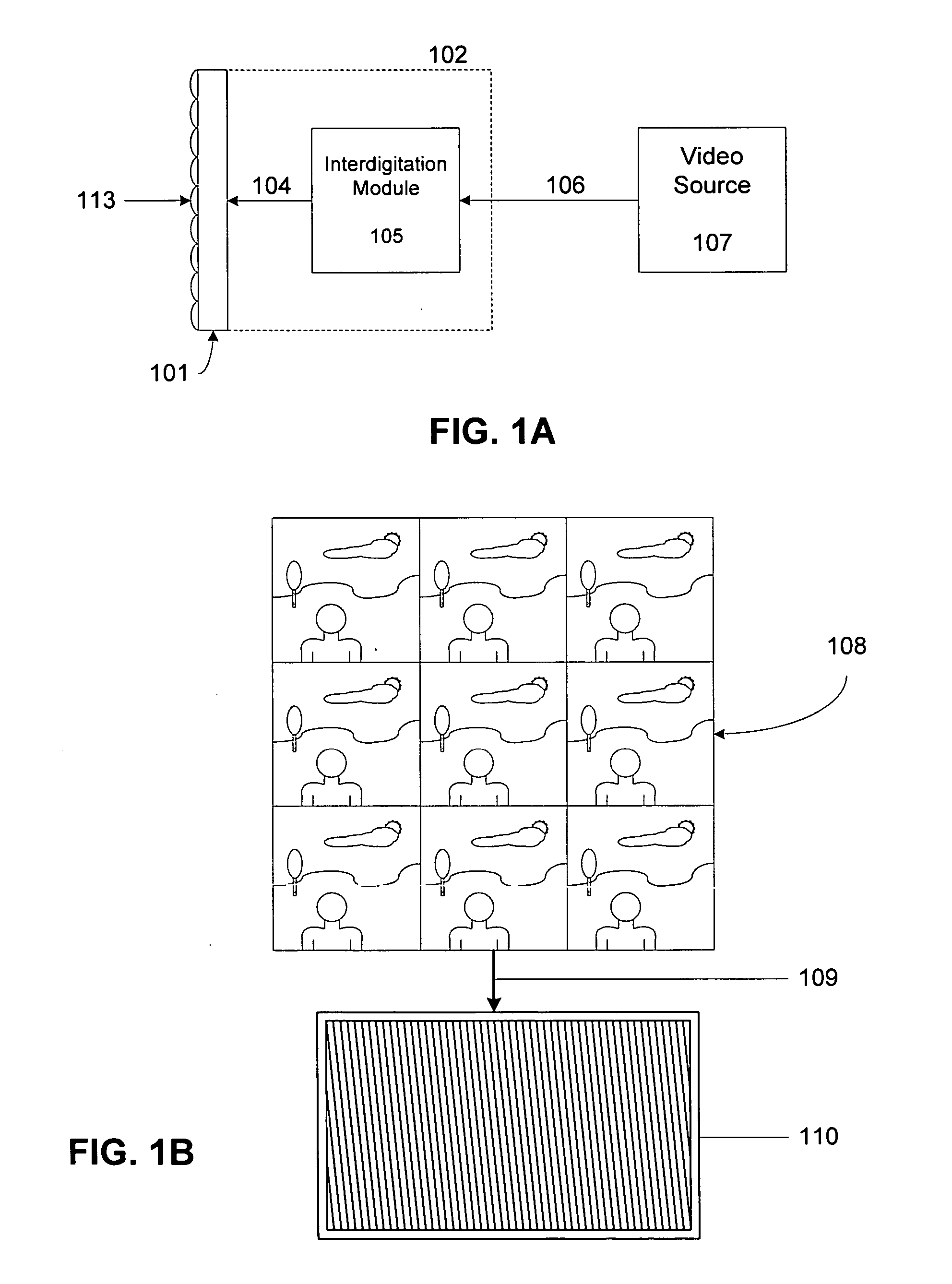 Monitor with integral interdigitation