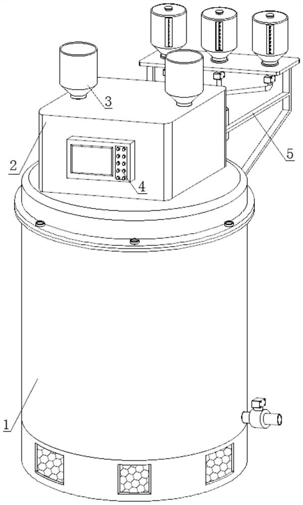 Raw material premixing equipment and method capable of regularly filling reactants for plastic products