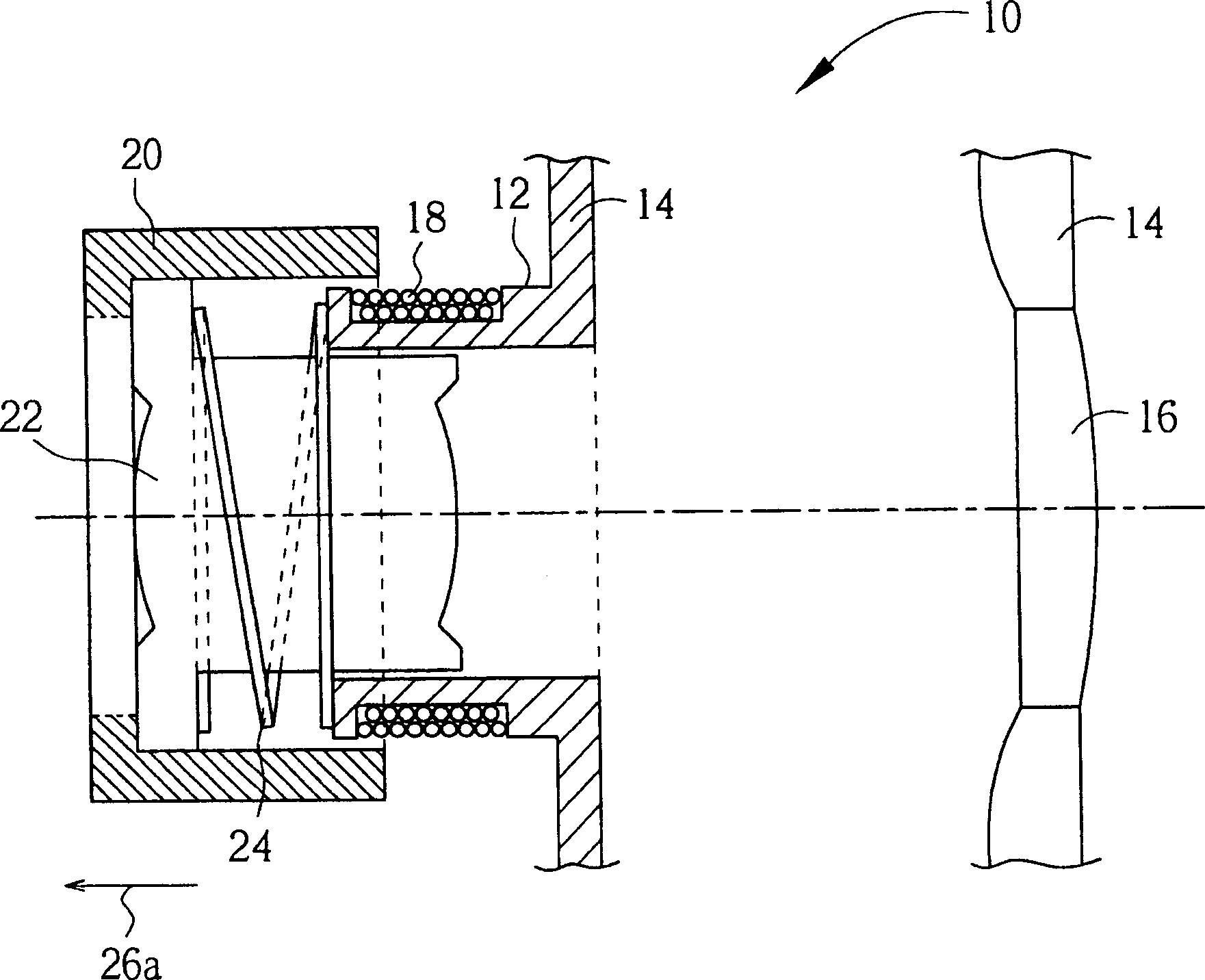 Automati focus adjusting mechanism of camera