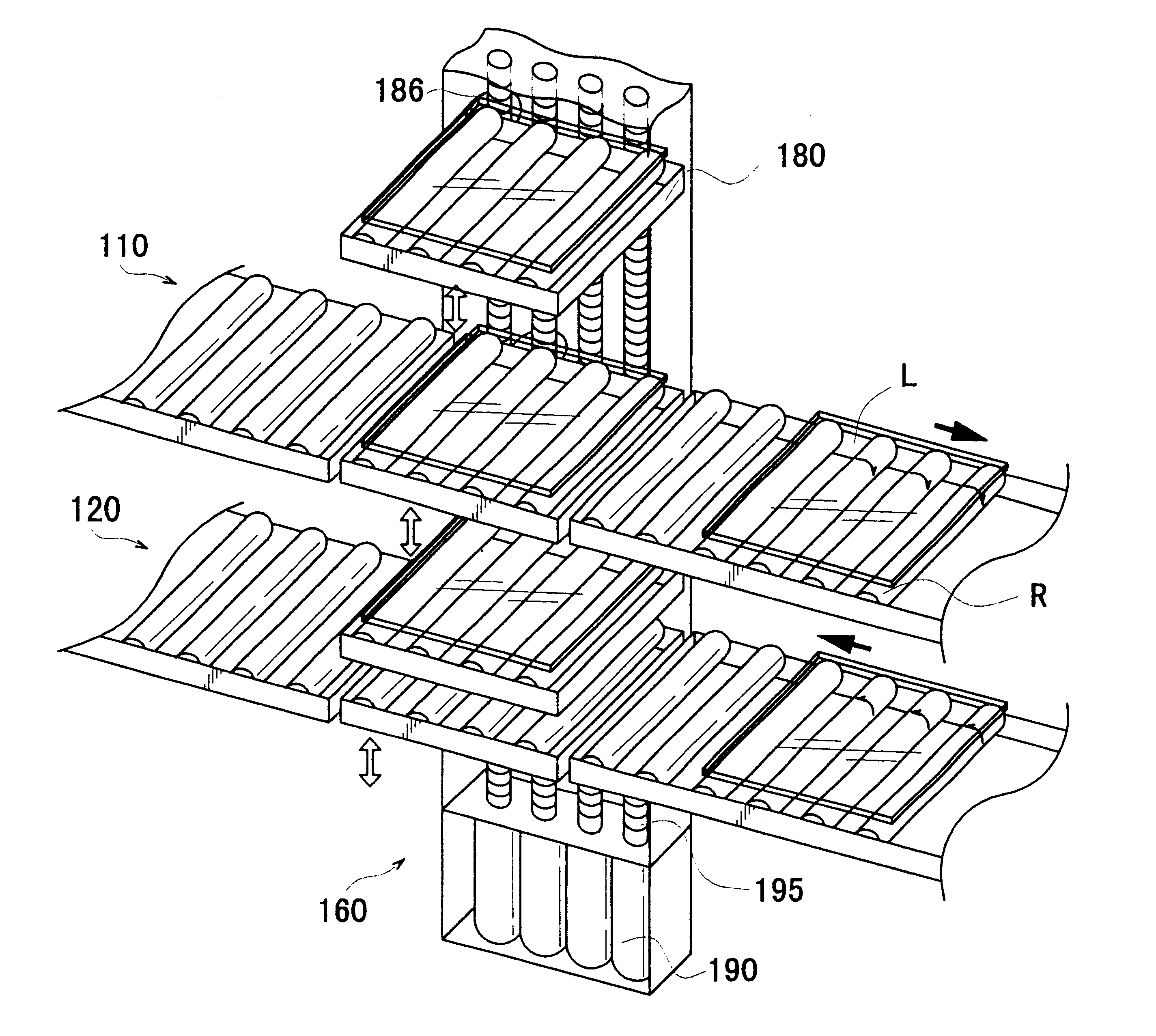 Transfer system for conveying LCD glass substrate