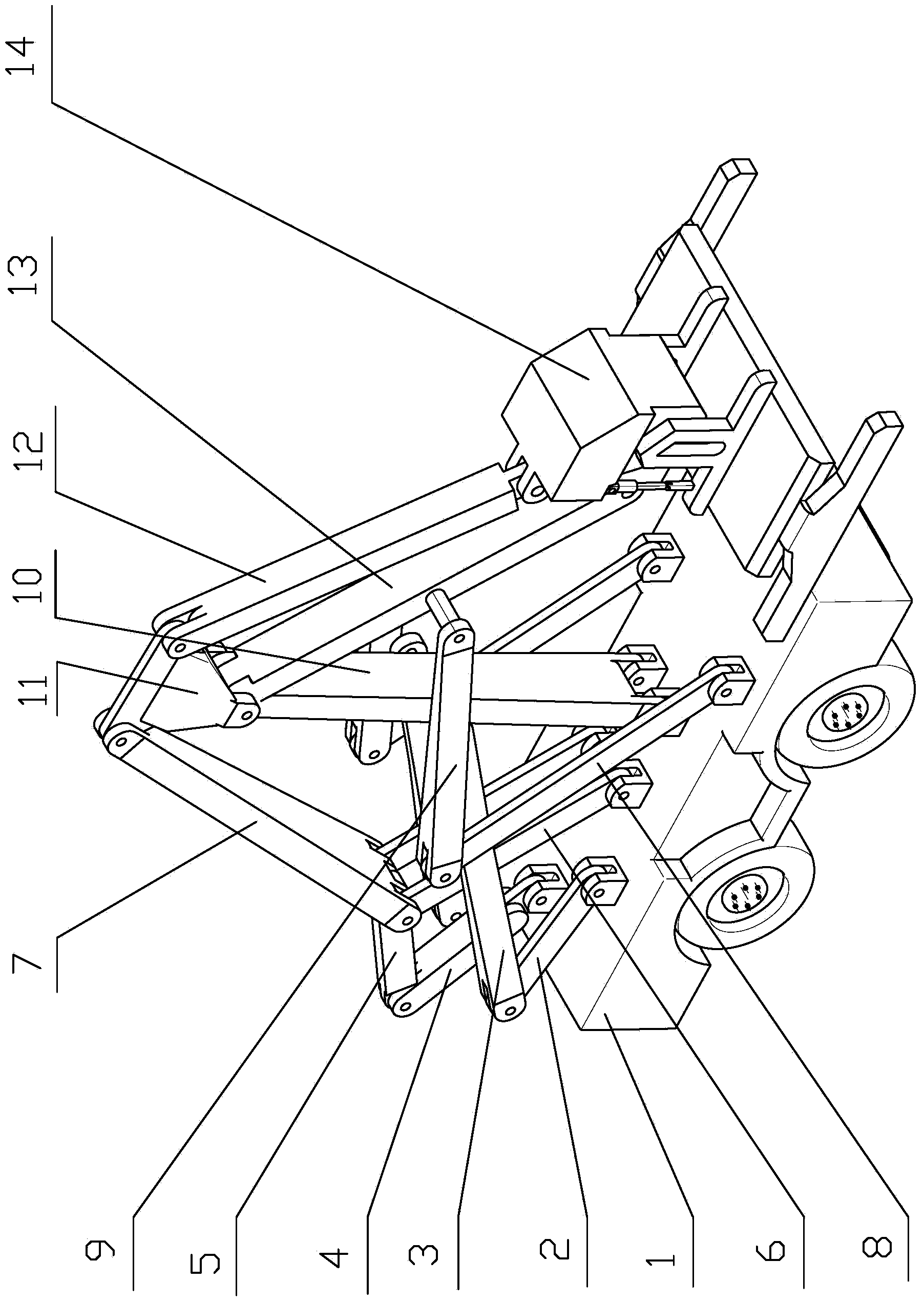 Three-degree-of-freedom servo drive loop-type container reach stacker crane