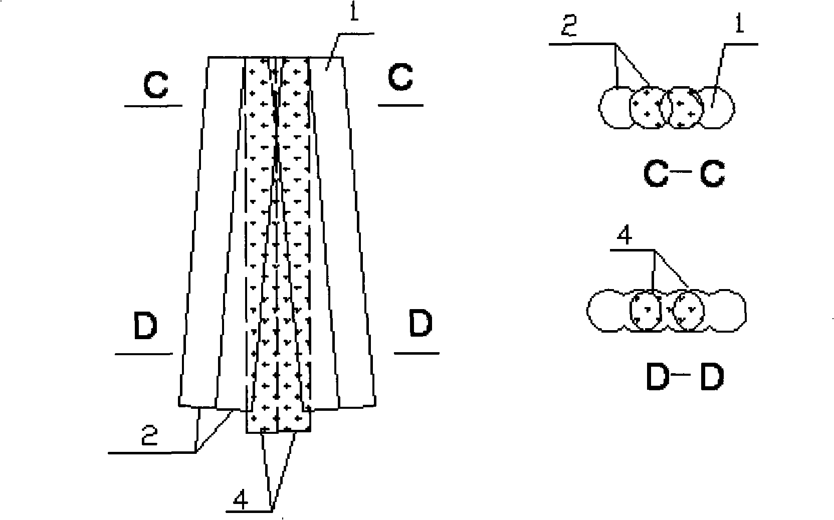 Construction method of socket water stop curtain for dual spindle soil-cement stirring mill