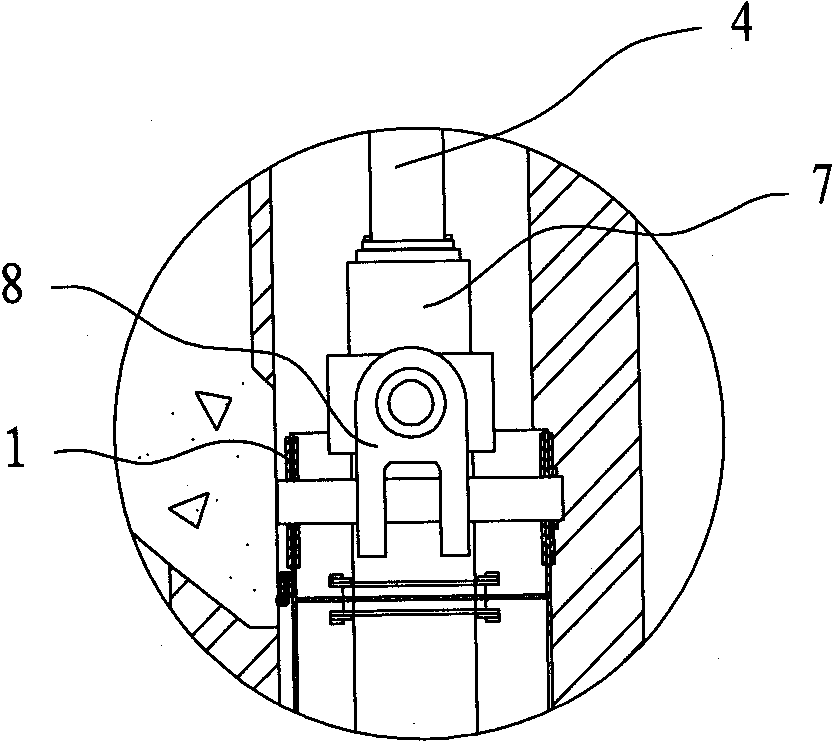 Power station emergency gate using inverted hydraulic hoist