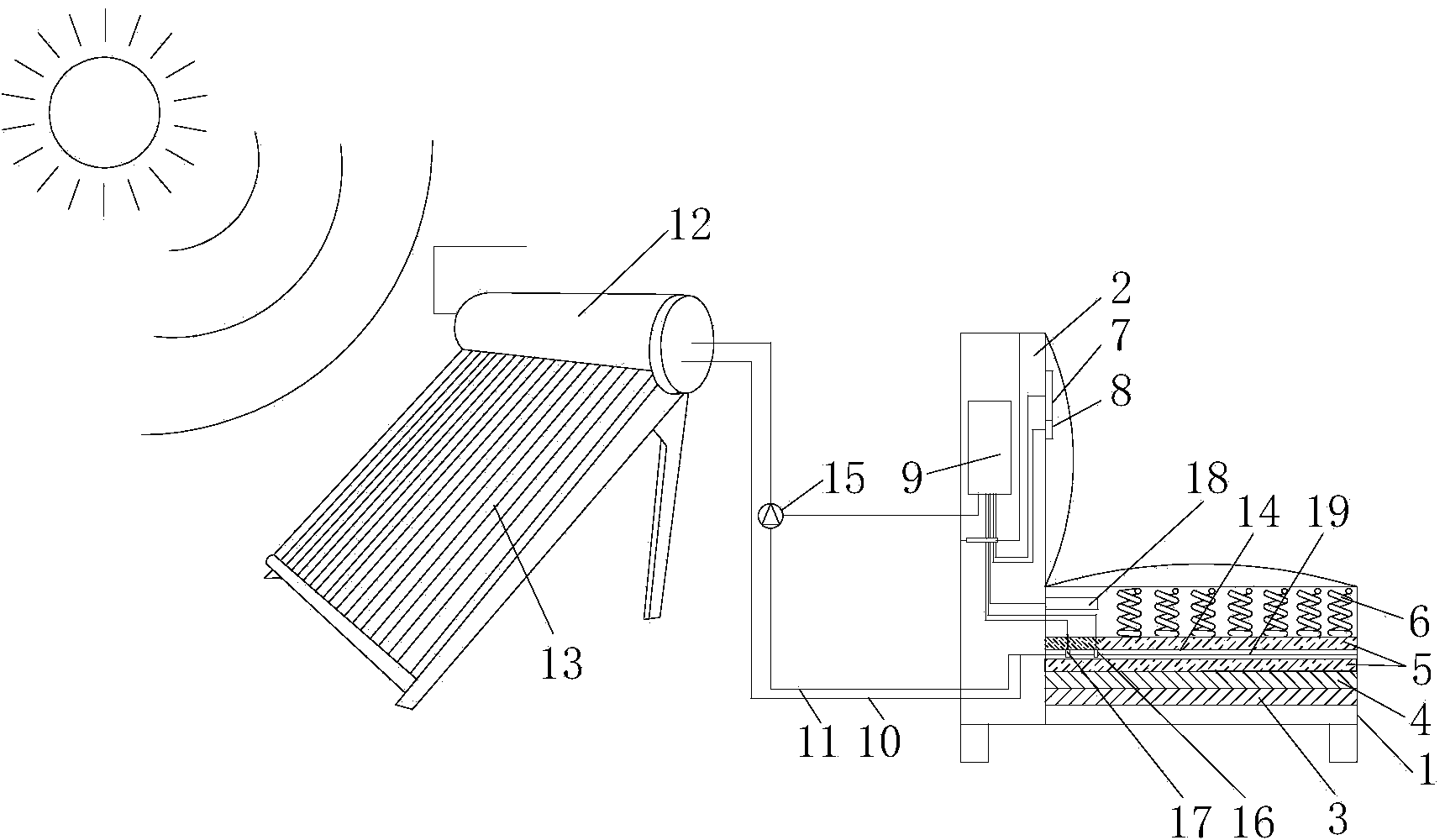 Sofa capable of heating by utilizing solar energy