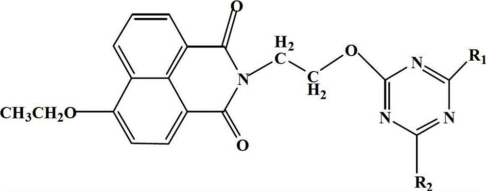 Yellowing inhibitor based on naphthalimide fluorescent whitening agent, and preparation method and application thereof