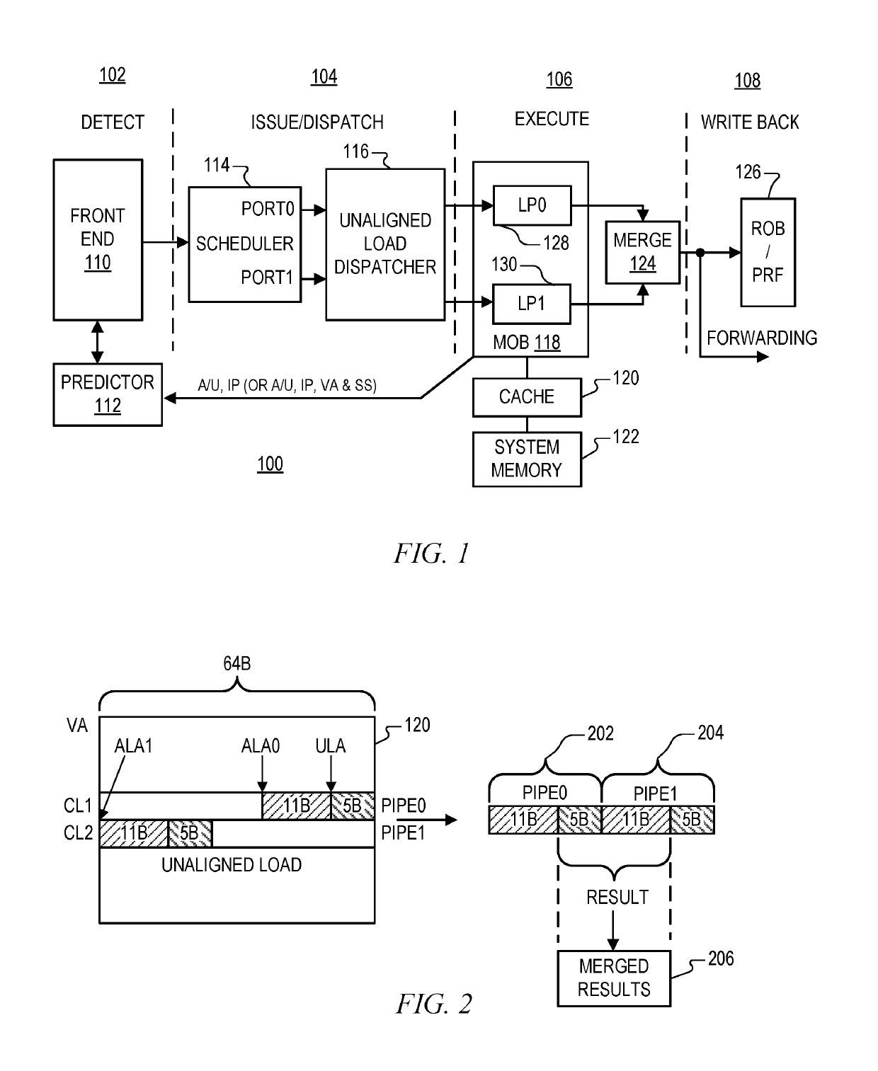 System and method of speculative parallel execution of cache line unaligned load instructions