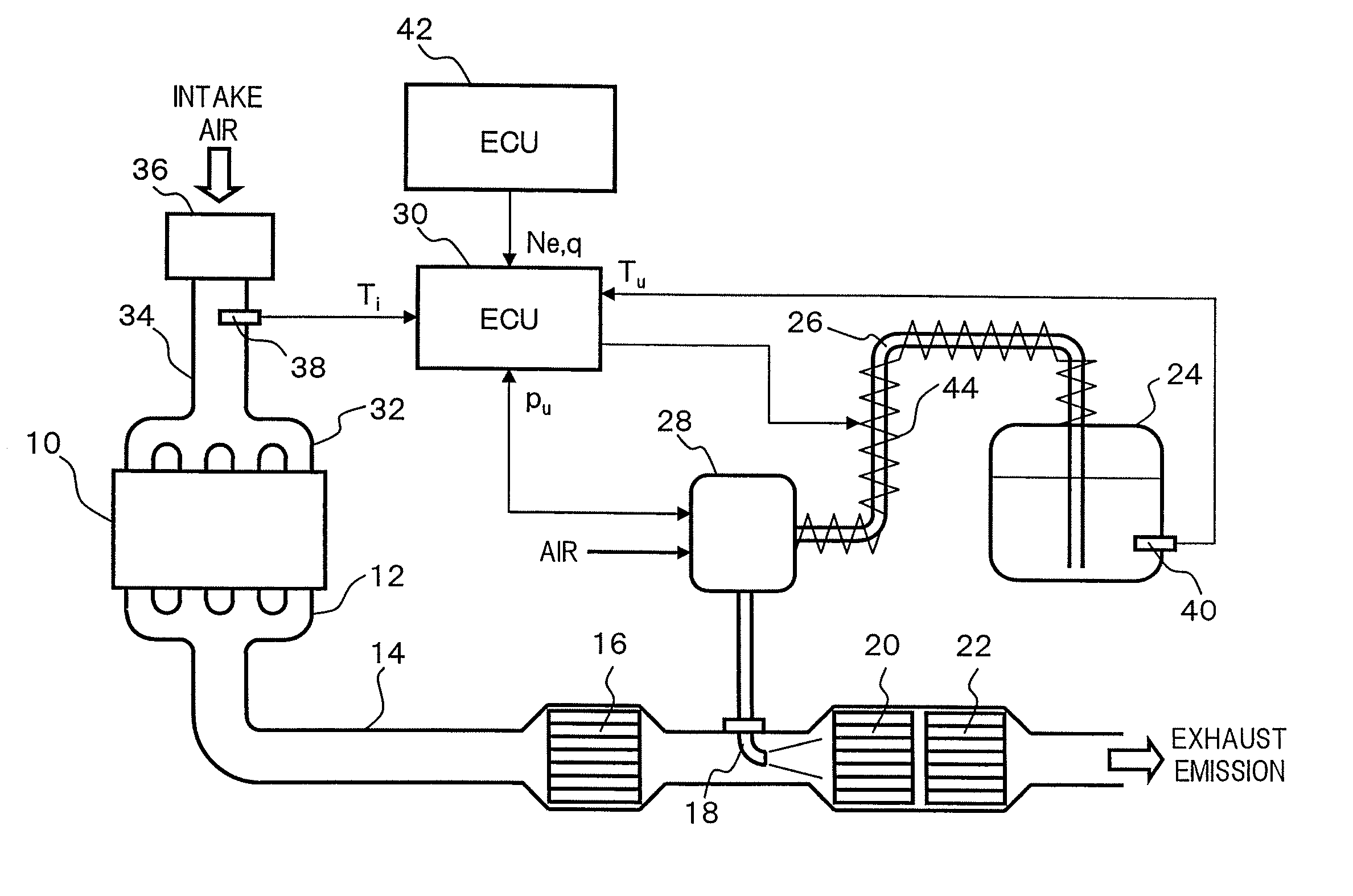 Atmospheric temperature detecting apparatus and exhaust emission purification apparatus