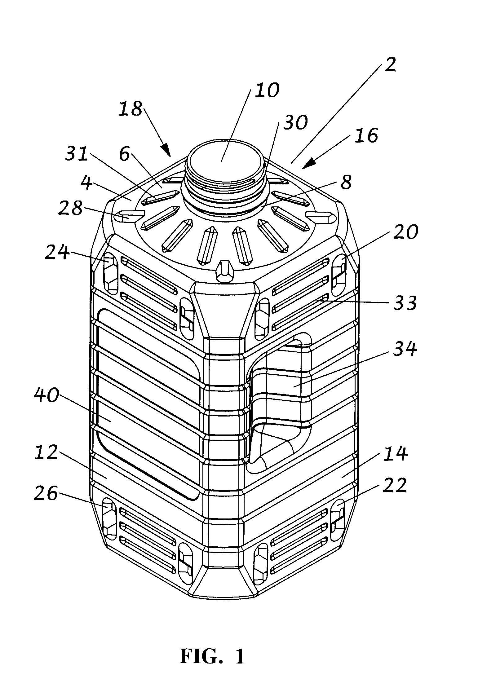 Stackable ribbed bottle system