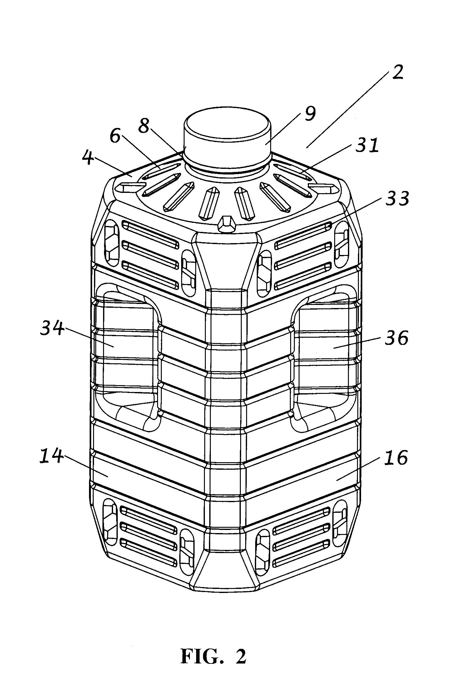 Stackable ribbed bottle system