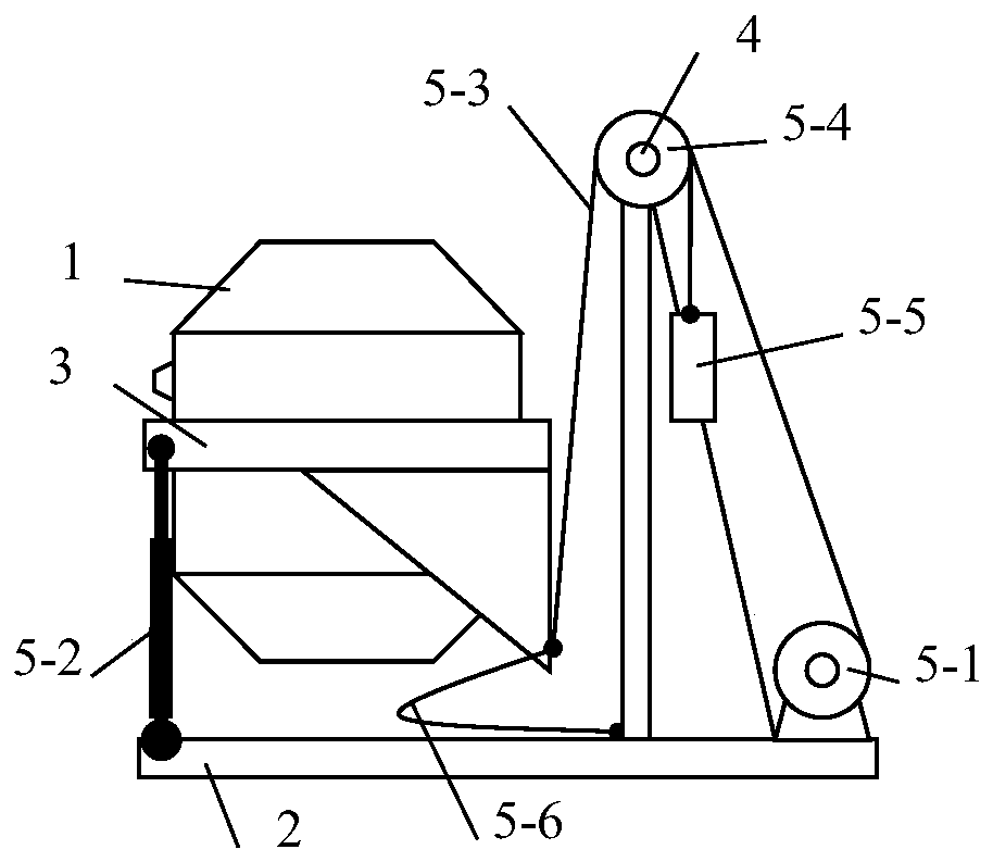 Rope-rod combined driving type rocking-turn mechanism for steel smelting furnace