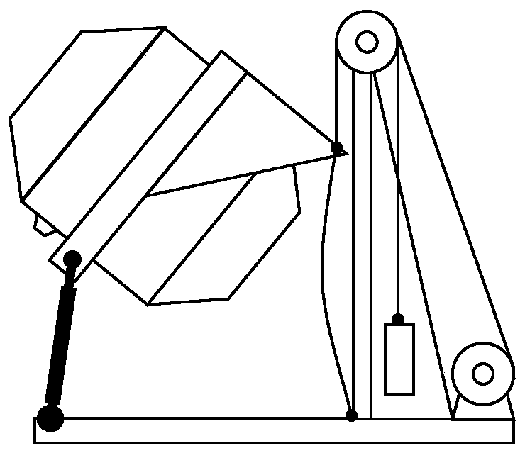 Rope-rod combined driving type rocking-turn mechanism for steel smelting furnace