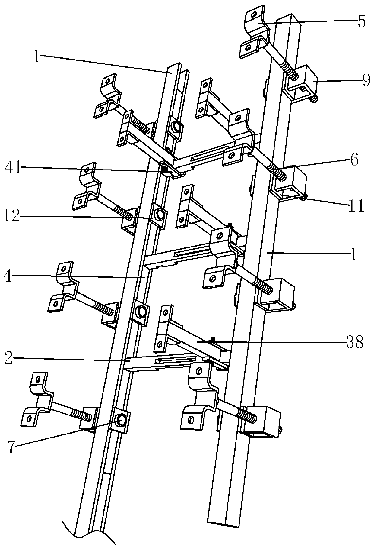 Cabling rack for data center machine room of smart campus and construction method of cabling rack