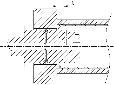 Composite pipe hydraulic expansion method, manufacturing device and obtained composite pipe