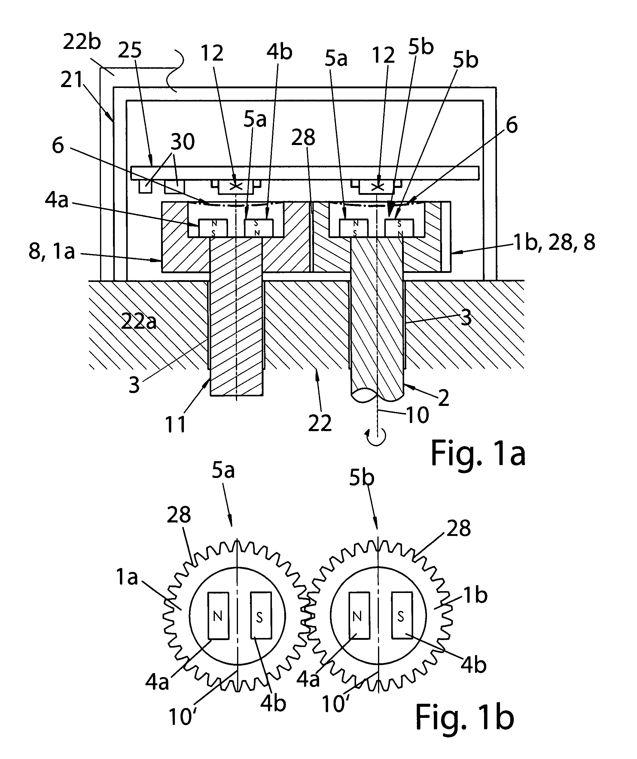 Assembly for detecting more than one rotation through a position encoder magnet