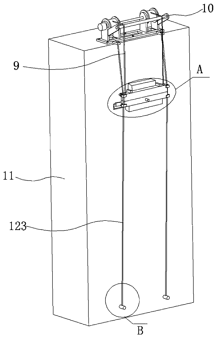 Automatic cleaning platform for insulating layer of external wall of building construction