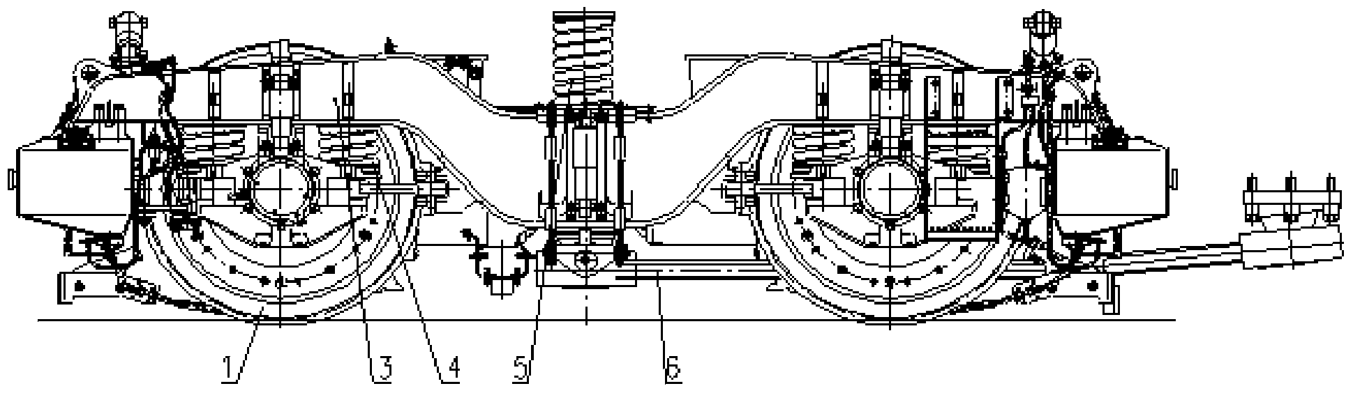 Two-axle bogie of electric locomotive with 30-ton axle weight